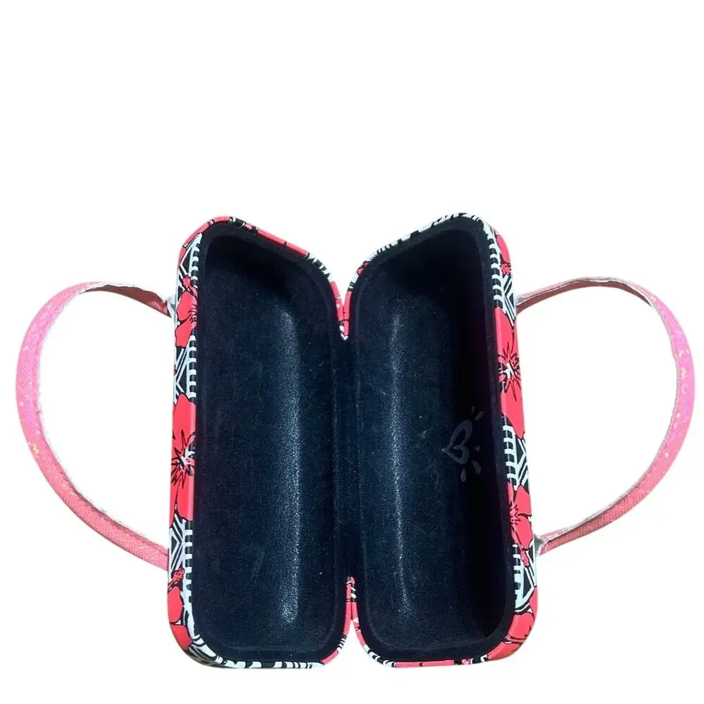 Justice girl's hard eyeglass case pink glitter S